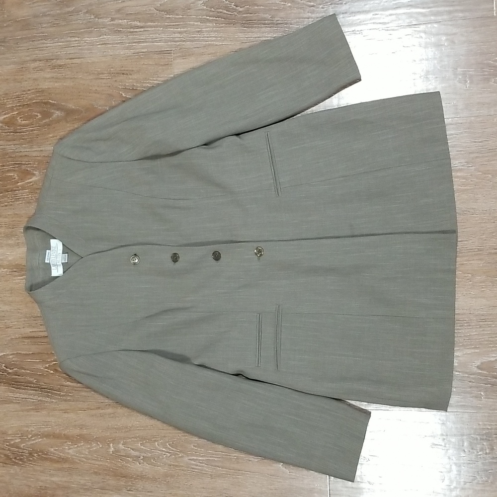 (14) Larry Levine Suits Formal Office Workwear Padded Shoulders Long Blazer